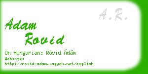 adam rovid business card