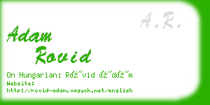 adam rovid business card